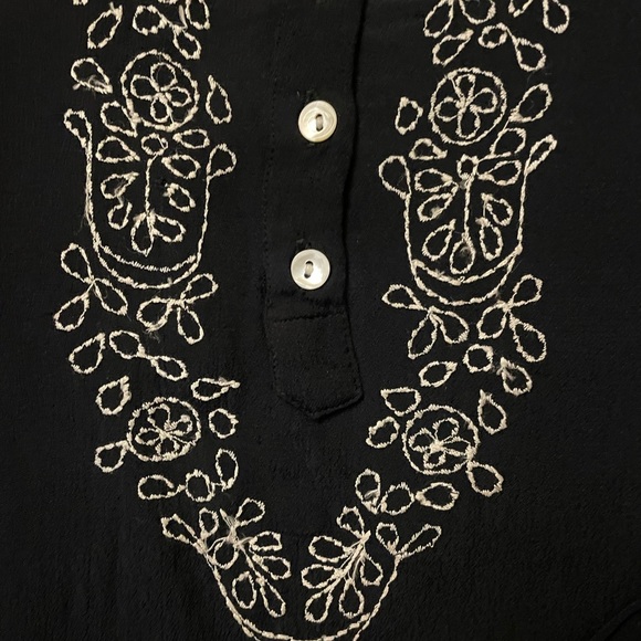 Vintage Navy Blue Hand Embroidered Blouse - Picture 4 of 4